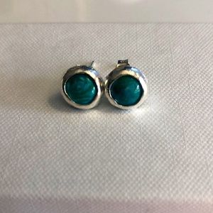 Silpada Blue-green turquoises are bezel-set in sleek sterling silver
